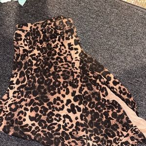 Animal Print Wide Leg Capri